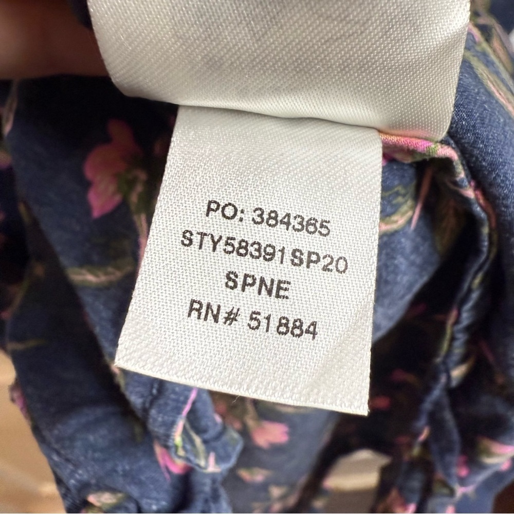 Patagonia W's June Lake Dress Navy with Pink Floral Pattern Size XS GUC - Picture 8 of 8